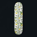 Skateboard Branches de citron aux fleurs et aux fruits<br><div class="desc">Motif d'aquarelle peinte à la main avec branches de citron aux fleurs et aux fruits</div>