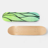Skateboard Bright Green Hues Creative Leave Motif (Horz)