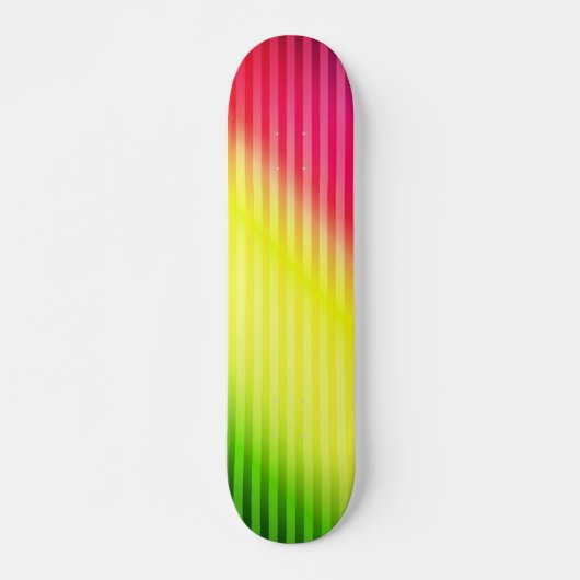 Skateboard Bright neon fluorescent dégradé arc-en-ciel ombre (Devant)