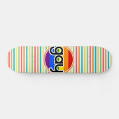 Skateboard Bright Rainbow Stripes, Gay (Horz)