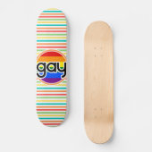 Skateboard Bright Rainbow Stripes, Gay (Recto)