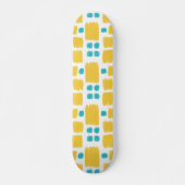Skateboard Bright Turquoise et Jaune formes peintes (Devant)