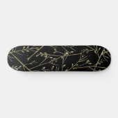 Skateboard Brindilles d'or en noir (Horz)