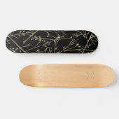 Skateboard Brindilles d'or en noir (Horz)