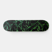 Skateboard Brindilles vertes sur noir (Horz)