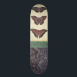 Skateboard Brocade à papillon décoratif par Vision Studio<br><div class="desc">Cette brocart décorative de Vision Studio présente des papillons avec des imprimés floraux dans des blocs séparés. L'arrière - plan bronzé du bloc avec les papillons contraste agréablement avec leur couleur foncée. Commandez votre exemplaire maintenant !</div>