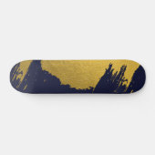 Skateboard Brochures Faux Gold avec Arrière - plan bleu marin (Horz)