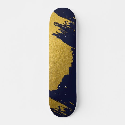 Skateboard Brochures Faux Gold avec Arrière - plan bleu marin (Devant)