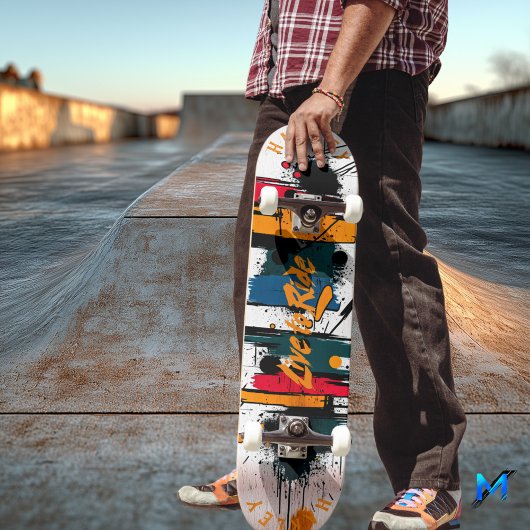 Skateboard Brosse Abstraite en gras - Conception Live to Ride