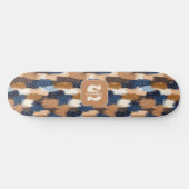 Skateboard Brosses Abstraites en bleu, blanc et Brown (2) (Horz)