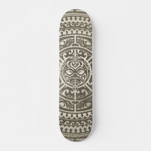 Skateboard Brown face Tribal polynésien (Devant)