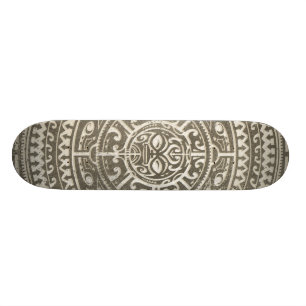 Skateboard Brown face Tribal polynésien