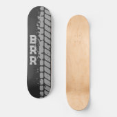 Skateboard BrR Logo Gris Lettres Pneus Treads (Recto)