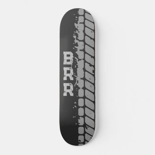 Skateboard BrR Logo Gris Lettres Pneus Treads (Recto)