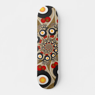 Skateboard Brunch Fractal Art Drôle Nourriture, Tomates, Oeuf