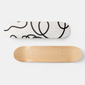 Skateboard Brush Strokes De Ligne Minimale Moderne Noir Et Bl (Horz)