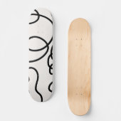 Skateboard Brush Strokes De Ligne Minimale Moderne Noir Et Bl (Recto)