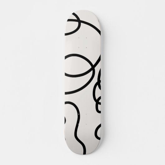 Skateboard Brush Strokes De Ligne Minimale Moderne Noir Et Bl (Devant)