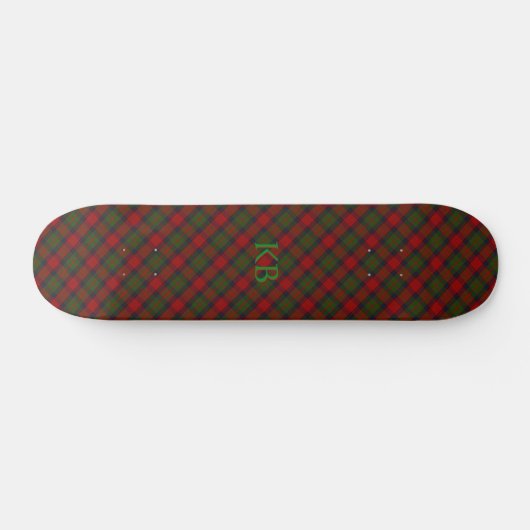Skateboard Buccleuch Tartan officiel avec monogramme / initia (Horz)
