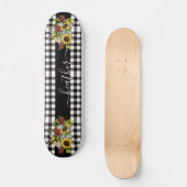 Skateboard Buffalo Black White Sunflower Nom manuscrit (Recto)