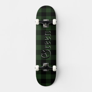 Skateboard Buffalo Plaid Green Tartan Scottish Plaid Motif