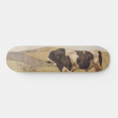 Skateboard Bull dans un paysage rural (par Ferdinand Hodler) (Horz)