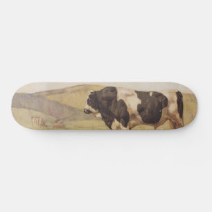 Skateboard Bull dans un paysage rural (par Ferdinand Hodler)