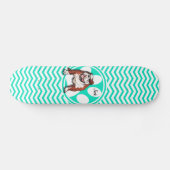 Skateboard Bulldog ; Aqua Green Chevron (Horz)