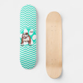 Skateboard Bulldog ; Aqua Green Chevron (Recto)