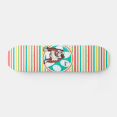 Skateboard Bulldog ; Bright Rainbow Strips (Horz)