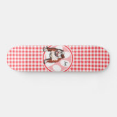 Skateboard Bulldog ; En vichy rouge et blanc (Horz)