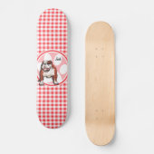 Skateboard Bulldog ; En vichy rouge et blanc (Recto)
