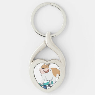 skateboard bulldog sleutelhanger