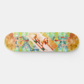 Skateboard Bulldog Teal Red tie-dye (Horz)