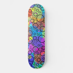 Skateboard Bulles arc-en-ciel