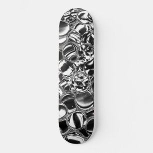 Skateboard Bulles d'argent avec ton en verre ou en métal