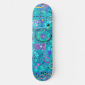 Skateboard Bulles d'Océan : Art Maximaliste (Recto)