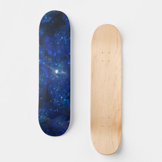 Skateboard Bulles en verre bleu tombé (Recto)