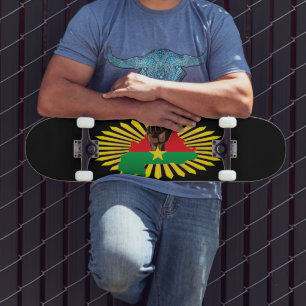 Skateboard Burkina Faso Carte, drapeau et première révolution