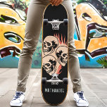 Skateboard Burning Skull Flames Custom Name<br><div class="desc">Burning Skull Flames Custom Name skateboard</div>