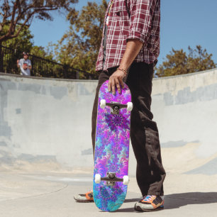 Skateboard Burst de fractale coloré psychédélique groovy vibr