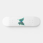 Skateboard Butterfly with Green Peacock Feathers (Horz)