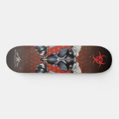 SKATEBOARD BW ! AVERTISSEMENT BIOHAZARD ! CRÂNE (Horz)