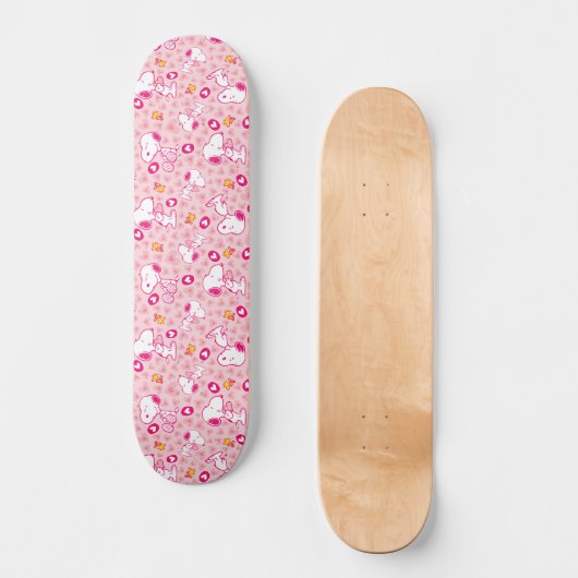 Skateboard cacahuètes | Snoopy & Woodstock Motif de coeur (Recto)
