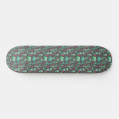 Skateboard cactus and ladybutern pattern - black background (Horz)