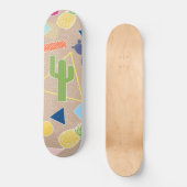 Skateboard Cactus moderne géométrique Memphis inspiré motif (Recto)