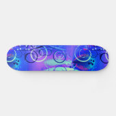 Skateboard Cadeaux Girly pourpres bleus de remous floral (Horz)