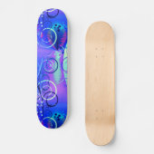 Skateboard Cadeaux Girly pourpres bleus de remous floral (Recto)