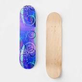 Skateboard Cadeaux Girly pourpres bleus de remous floral (Recto)