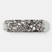Skateboard Caillou de plage dessin noir et blanc (Horz)